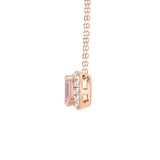 LADIES PENDANT 1 1/5CT ROUND/EMERALD DIAMOND 14K ROSE GOLD WITH CHAIN (CENTER STONE EMERALD DIAMOND 1CT)