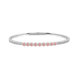 LADIES BANGLE 1 1/3CT ROUND DIAMOND 14K WHITE GOLD