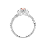 LADIES RING 1CT ROUND/PEAR DIAMOND 14K WHITE GOLD (CENTER STONE PEAR DIAMOND 1/2CT)