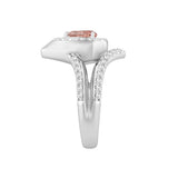LADIES RING 1CT ROUND/PEAR DIAMOND 14K WHITE GOLD (CENTER STONE PEAR DIAMOND 1/2CT)