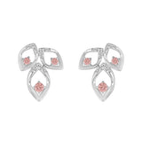 LADIES EARRINGS 1/2CT ROUND DIAMOND 14K WHITE GOLD (CENTER STONE ROUND DIAMOND 1/3CT )