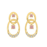 LADIES EARRINGS 1/2CT ROUND DIAMOND 14K YELLOW GOLD (CENTER STONE ROUND DIAMOND 1/3CT )