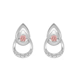 LADIES EARRINGS 1/3CT ROUND DIAMOND 14K WHITE GOLD (CENTER STONE ROUND DIAMOND 1/5CT )