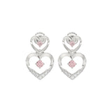 LADIES EARRINGS 1/2CT ROUND DIAMOND 14K WHITE GOLD