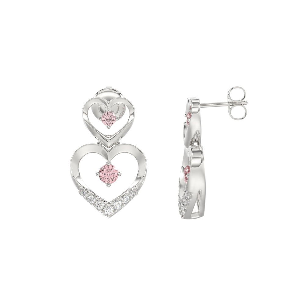 LADIES EARRINGS 1/2CT ROUND DIAMOND 14K WHITE GOLD