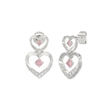 LADIES EARRINGS 1/2CT ROUND DIAMOND 14K WHITE GOLD
