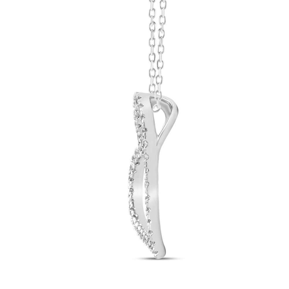 14K WHITE GOLD 1/3CT ROUND DIAMOND LADIES PENDANT WITH CHAIN
