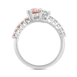 LADIES RING 1 1/2CT ROUND/OVAL DIAMOND 14K WHITE GOLD (CENTER STONE OVAL DIAMOND 1/2CT)