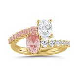 LADIES RING 1 1/2CT ROUND/OVAL DIAMOND 14K YELLOW GOLD (CENTER STONE OVAL DIAMOND 1/2CT)