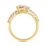 LADIES RING 1 1/2CT ROUND/OVAL DIAMOND 14K YELLOW GOLD (CENTER STONE OVAL DIAMOND 1/2CT)
