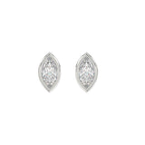 LADIES SOLITAIRE EARRINGS 1CT MARQUISE DIAMOND 14K WHITE GOLD