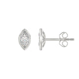 LADIES SOLITAIRE EARRINGS 1CT MARQUISE DIAMOND 14K WHITE GOLD