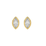 LADIES SOLITAIRE EARRINGS 1CT MARQUISE DIAMOND 14K YELLOW GOLD