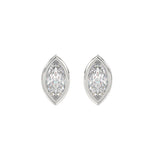LADIES SOLITAIRE EARRINGS 2CT MARQUISE DIAMOND 14K WHITE GOLD