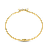LADIES BANGLE 1 1/2CT ROUND/PEAR DIAMOND 14K YELLOW GOLD 