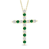 LADIES PENDANT 3/4CT ROUND GREEN DIAMOND 14K YELLOW GOLD 