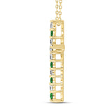 LADIES PENDANT 3/4CT ROUND GREEN DIAMOND 14K YELLOW GOLD 