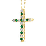 LADIES PENDANT 3/4CT ROUND GREEN DIAMOND 14K YELLOW GOLD 