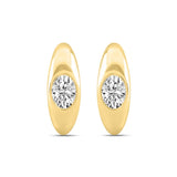 LADIES HOOP EARRINGS  2CT OVAL DIAMOND 14K YELLOW GOLD