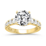 LADIES RING 4CT ROUND DIAMOND 14K YELLOW GOLD (CENTER STONE ROUND DIAMOND 3CT )