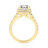 LADIES RING 4CT ROUND/OVAL DIAMOND 14K YELLOW GOLD (CENTER STONE OVAL DIAMOND 3CT )