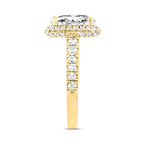 LADIES RING 4CT ROUND/OVAL DIAMOND 14K YELLOW GOLD (CENTER STONE OVAL DIAMOND 3CT )