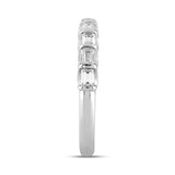 LADIES BAND 1CT EMERALD DIAMOND 14K WHITE GOLD