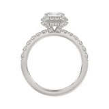 14K WHITE GOLD 4.00CT ROUND/EMERALD DIAMOND LADIES RING (CENTER STONE EMERALD DIAMOND 3.00CT)