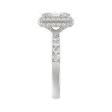 14K WHITE GOLD 4.00CT ROUND/EMERALD DIAMOND LADIES RING (CENTER STONE EMERALD DIAMOND 3.00CT)