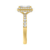 LADIES RING 4.00CT ROUND/EMERALD DIAMOND 14K YELLOW GOLD (CENTER STONE EMERALD DIAMOND 3.00CT)