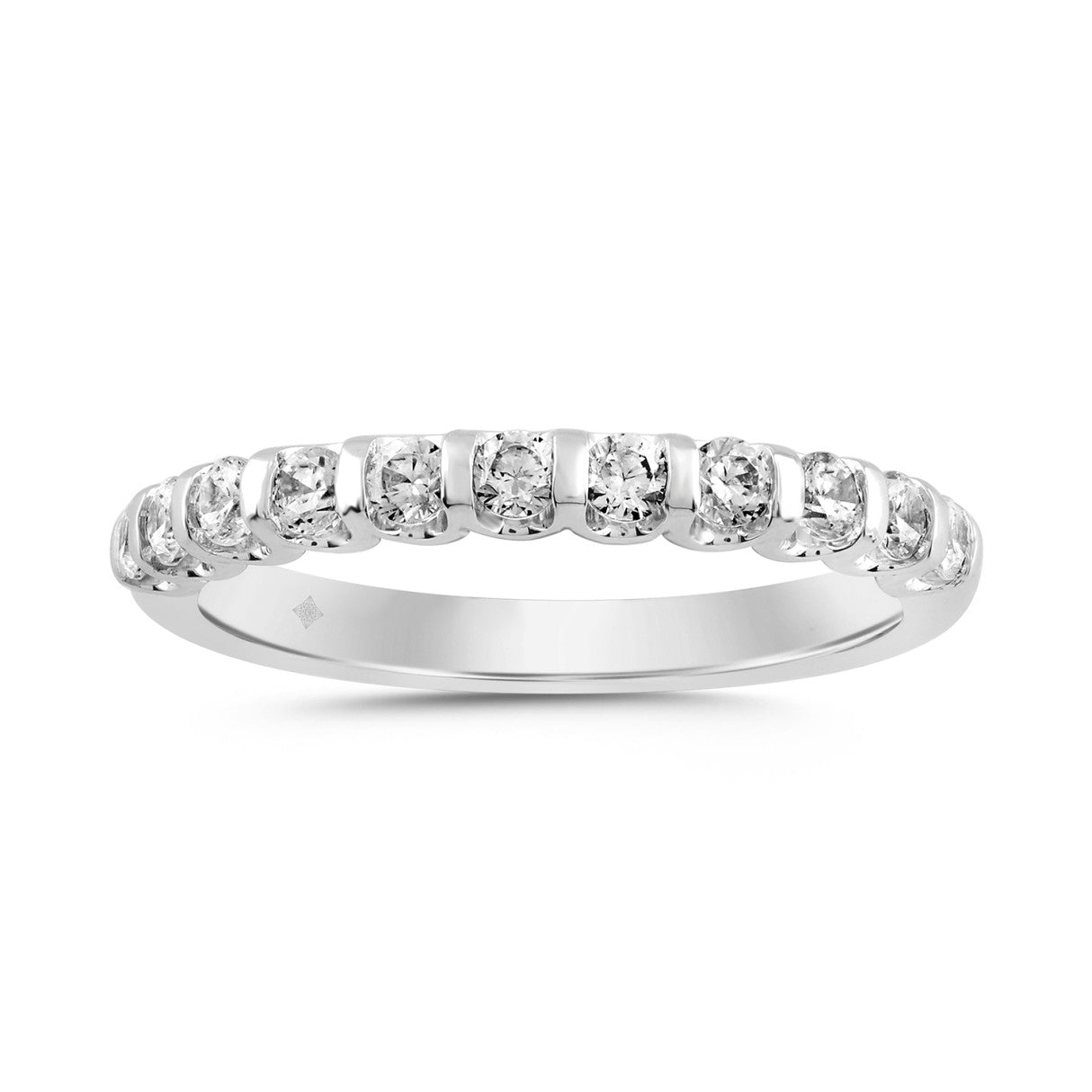 LADIES BAND 1/2CT ROUND DIAMOND 14K WHITE GOLD