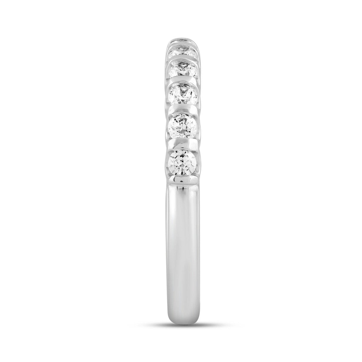 LADIES BAND 1/2CT ROUND DIAMOND 14K WHITE GOLD