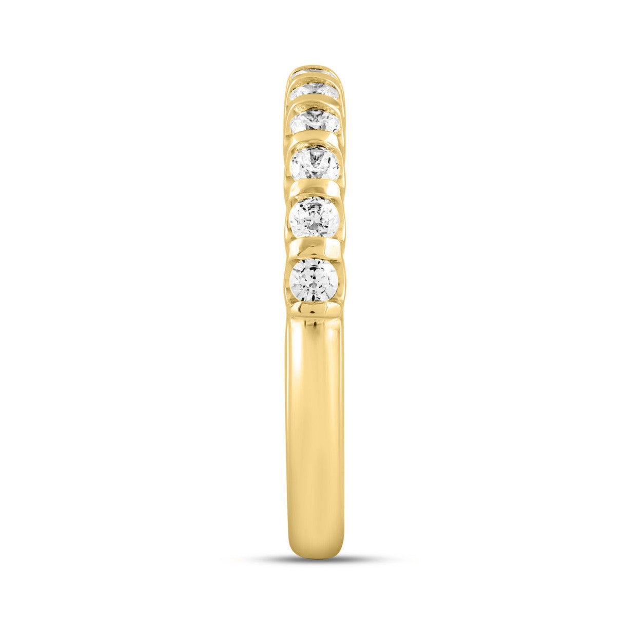 LADIES BAND 1/2CT ROUND DIAMOND 14K YELLOW GOLD