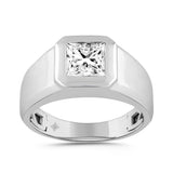 MEN'S RING 2CT PRINCESS DIAMOND 14K WHITE GOLD (CENTER STONE PRINCESS DIAMOND 2CT )