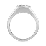 MEN'S RING 2CT PRINCESS DIAMOND 14K WHITE GOLD (CENTER STONE PRINCESS DIAMOND 2CT )