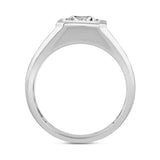 MEN'S RING 2CT PRINCESS DIAMOND 14K WHITE GOLD (CENTER STONE PRINCESS DIAMOND 2CT )