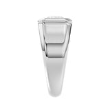 MEN'S RING 2CT PRINCESS DIAMOND 14K WHITE GOLD (CENTER STONE PRINCESS DIAMOND 2CT )