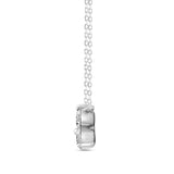 LADIES NECKLACE 1CT ROUND DIAMOND 14K WHITE GOLD WITH CHAIN 