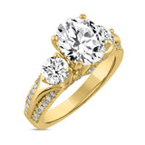 LADIES RING 4 1/3CT ROUND DIAMOND 14K YELLOW GOLD (CENTER STONE ROUND DIAMOND 3CT )