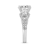 LADIES RING 4CT ROUND DIAMOND 14K WHITE GOLD (CENTER STONE ROUND DIAMOND 3CT )