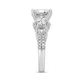 LADIES RING 4CT ROUND/CUSHION DIAMOND 14K WHITE GOLD (CENTER STONE CUSHION DIAMOND 3CT )