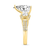14K YELLOW GOLD 4.00CT ROUND/PEAR DIAMOND LADIES RING (CENTER STONE PEAR DIAMOND 3.00CT)
