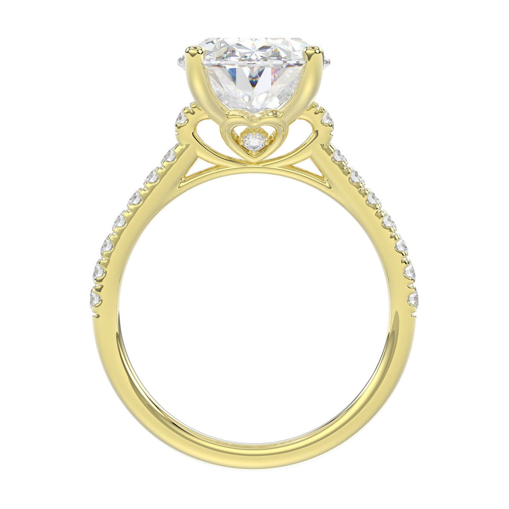 14K YELLOW GOLD 4 1/2CT ROUND/OVAL DIAMOND LADIES BRIDAL SET (CENTER STONE OVAL DIAMOND 4.00CT)