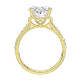 14K YELLOW GOLD 4 1/2CT ROUND/OVAL DIAMOND LADIES BRIDAL SET (CENTER STONE OVAL DIAMOND 4.00CT)