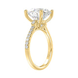 14K YELLOW GOLD 5 1/2CT ROUND DIAMOND LADIES BRIDAL SET (CENTER STONE ROUND DIAMOND 5CT)