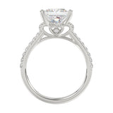 14K WHITE GOLD 3 1/2CT ROUND/PRINCESS DIAMOND LADIES BRIDAL SET (CENTER STONE PRINCESS DIAMOND 3.00CT)
