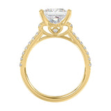 14K YELLOW GOLD 3 1/2CT ROUND/PRINCESS DIAMOND LADIES BRIDAL SET (CENTER STONE PRINCESS DIAMOND 3CT)