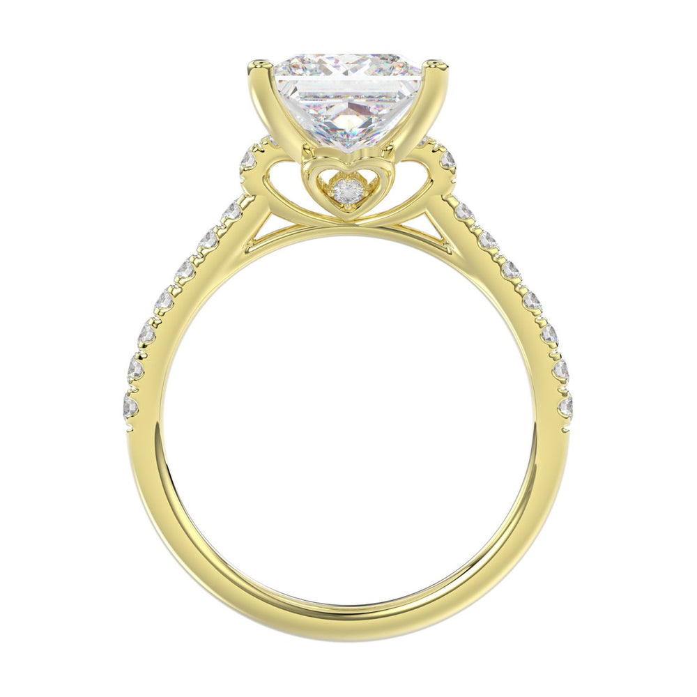 14K YELLOW GOLD 3 1/2CT ROUND/PRINCESS DIAMOND LADIES BRIDAL SET (CENTER STONE PRINCESS DIAMOND 3.00CT)