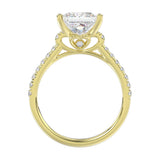 14K YELLOW GOLD 3 1/2CT ROUND/PRINCESS DIAMOND LADIES BRIDAL SET (CENTER STONE PRINCESS DIAMOND 3.00CT)