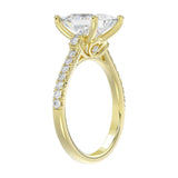 14K YELLOW GOLD 3 1/2CT ROUND/PRINCESS DIAMOND LADIES BRIDAL SET (CENTER STONE PRINCESS DIAMOND 3.00CT)